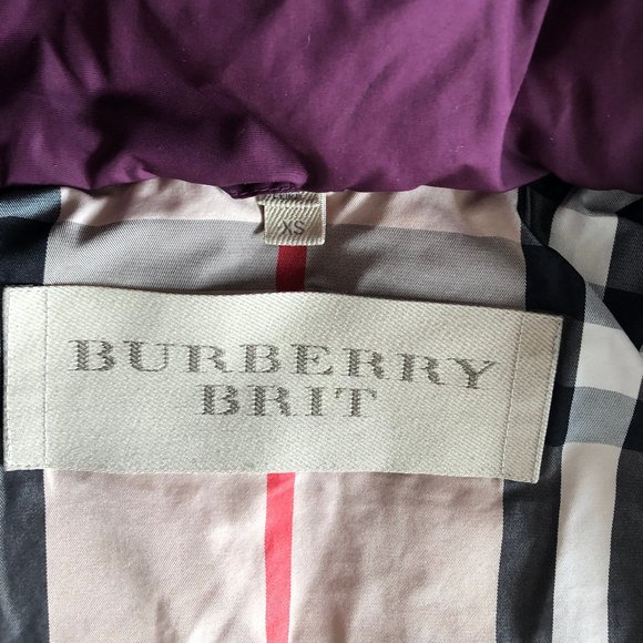 Authentic Burberry Brit Down Puffer Purple XS - Picture 9 of 9